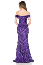 La Merchandise LAF5224 Sequined Off Shoulder Prom Wholesale Formal Gown - - LAF