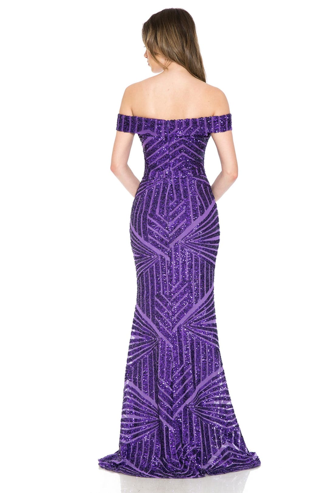 La Merchandise LAF5224 Sequined Off Shoulder Prom Wholesale Formal Gown - - LAF