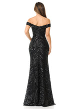 La Merchandise LAF5224 Sequined Off Shoulder Prom Wholesale Formal Gown - - LAF