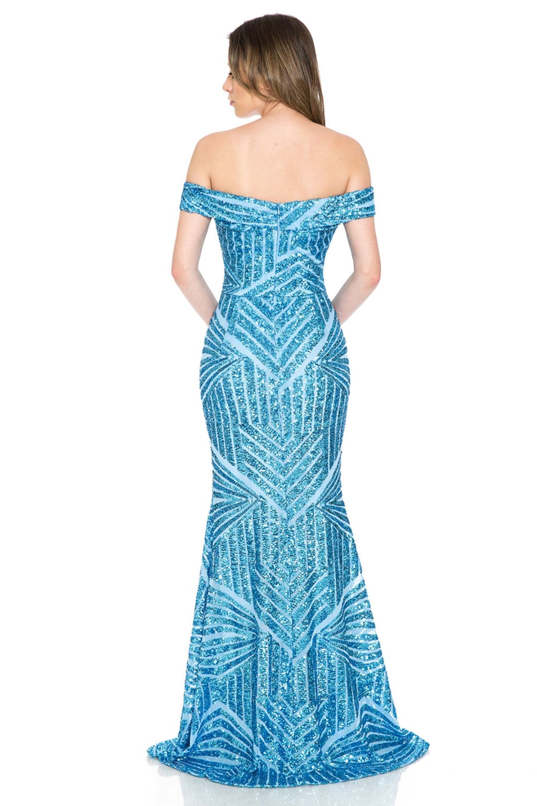 La Merchandise LAF5224 Sequined Off Shoulder Prom Wholesale Formal Gown - - LAF
