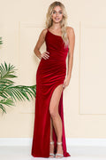 La Merchandise LAA6118 Prom Velvet Wholesale Long Dresses - RED - Dress LA Merchandise