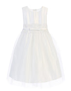 La Merchandise LAK473 Ivory Satin & Tulle Flower Girl Dress - - LAK