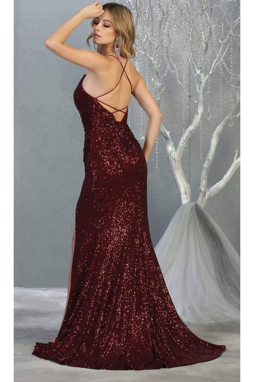 Sequined Prom Long Dress & Plus Size - LA7852 - - LA Merchandise