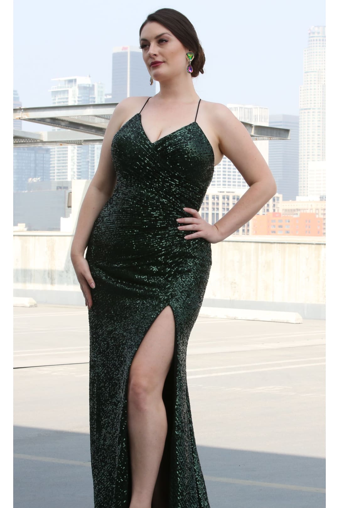 Sequined Prom Long Dress & Plus Size - LA7852 - - LA Merchandise