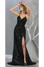 Sequined Prom Long Dress & Plus Size - LA7852 - - LA Merchandise