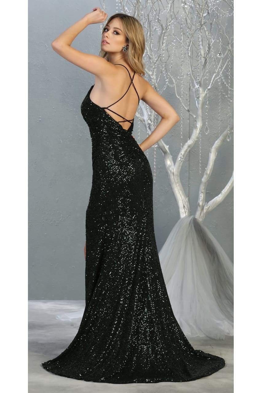 Sequined Prom Long Dress & Plus Size - LA7852 - - LA Merchandise