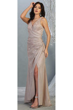Sexy Metallic Prom Dress - LA1768 - ROSE GOLD - LA Merchandise