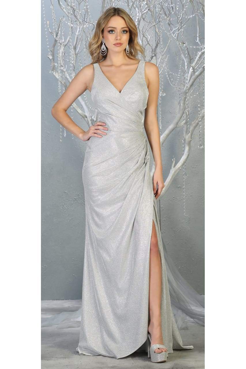 Sexy Metallic Prom Dress - LA1768 - SILVER - LA Merchandise