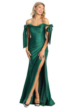 La Merchandise LA1858M Sexy Off The Shoulder Long Evening Prom Gown - Hunter Green - LA Merchandise