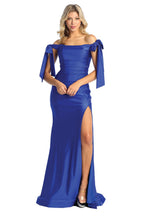 La Merchandise LA1858M Sexy Off The Shoulder Long Evening Prom Gown - Royal Blue - LA Merchandise
