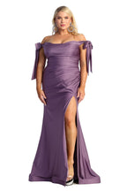 La Merchandise LA1858M Sexy Off The Shoulder Long Evening Prom Gown - Victorian Lilac - LA Merchandise