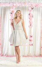 Shimmering Cocktail Dress - LA1777 - CHAMPAGNE - LA Merchandise