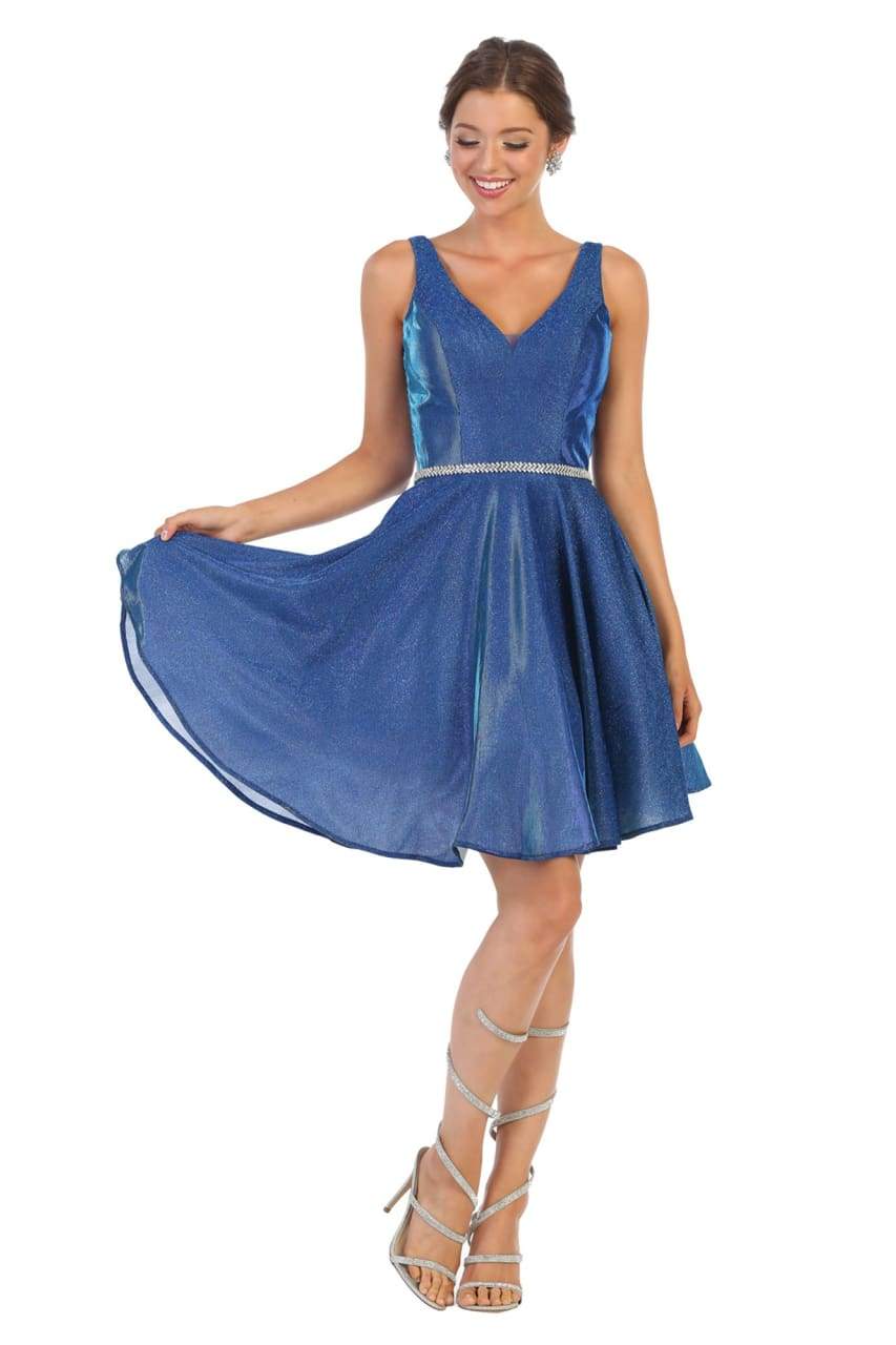 Shimmering Cocktail Dress - LA1777 - ROYAL BLUE - LA Merchandise