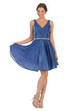 Shimmering Cocktail Dress - LA1777 - ROYAL BLUE - LA Merchandise