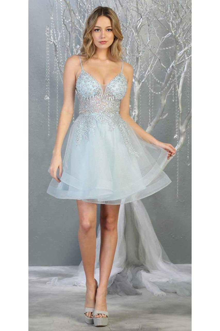 La Merchandise LA1816 Sexy Short Wholesale Cocktail Party Dress - BABY BLUE - LA Merchandise