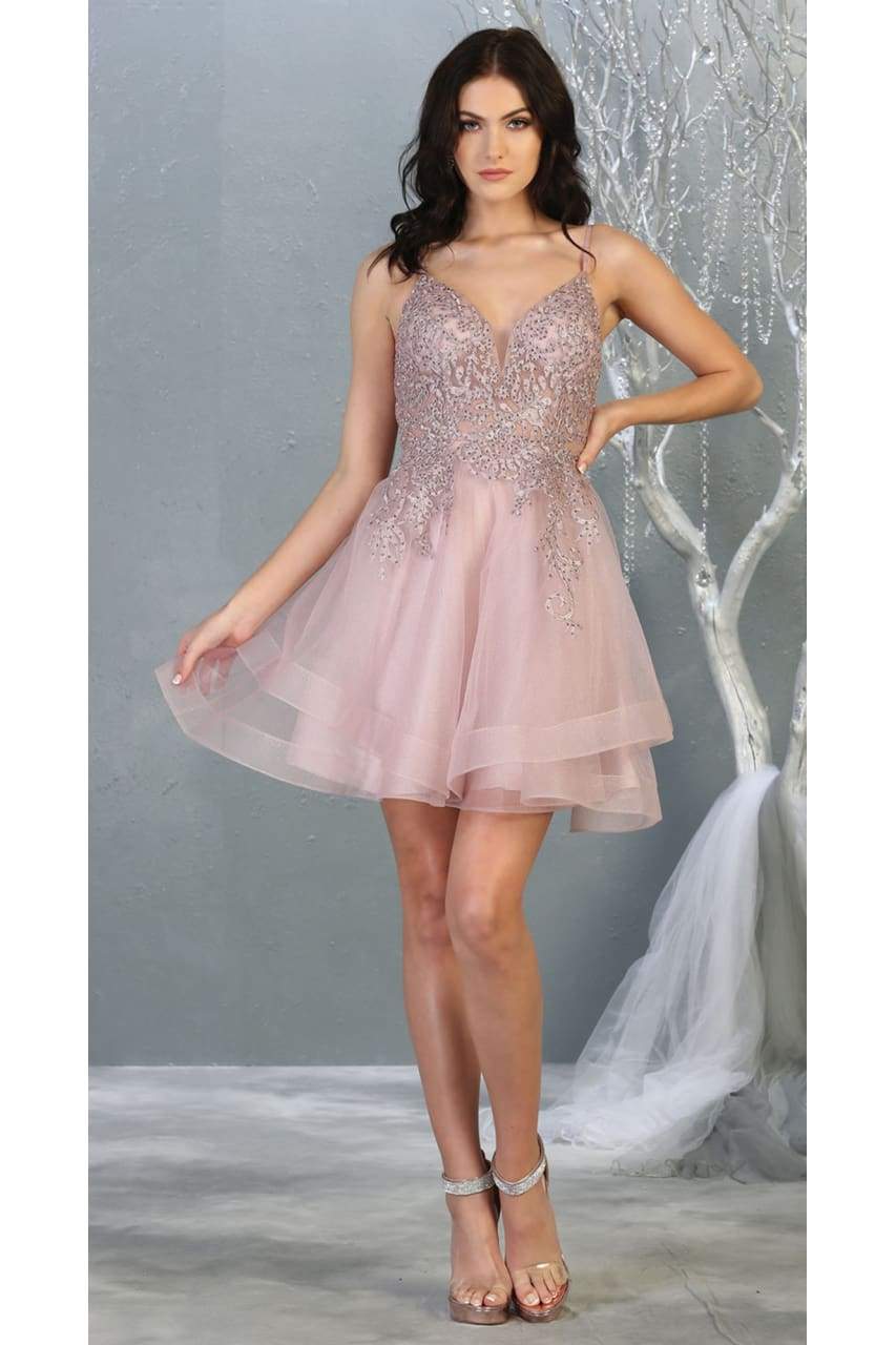 La Merchandise LA1816 Sexy Short Wholesale Cocktail Party Dress - MAUVE - LA Merchandise