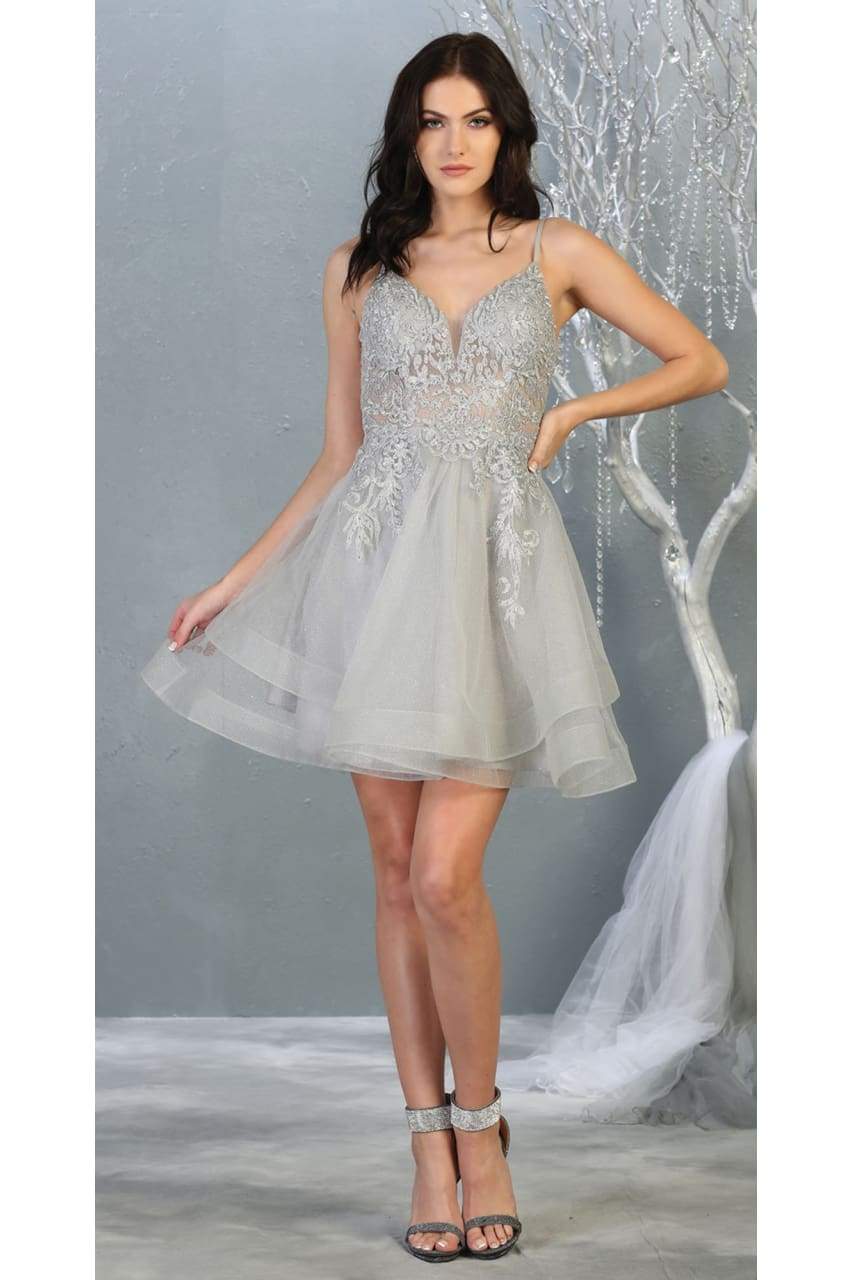 La Merchandise LA1816 Sexy Short Wholesale Cocktail Party Dress - SILVER - LA Merchandise