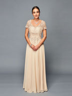 Short Sleeve Mother Of The Bride - LADK308 - CHAMPAGNE - LADK