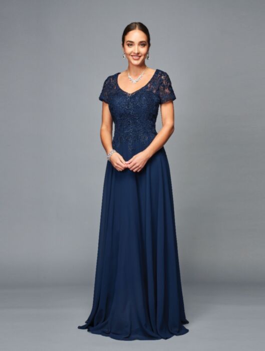 Short Sleeve Mother Of The Bride - LADK308 - NAVY BLUE - LADK