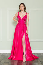 Special Occasion Formal Gown - LAY8922 - HOT PINK - LA Merchandise