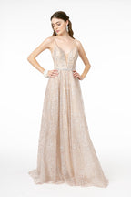 Special Occasion Sleeveless Dresses - LAS2915 - ROSE GOLD - LA Merchandise