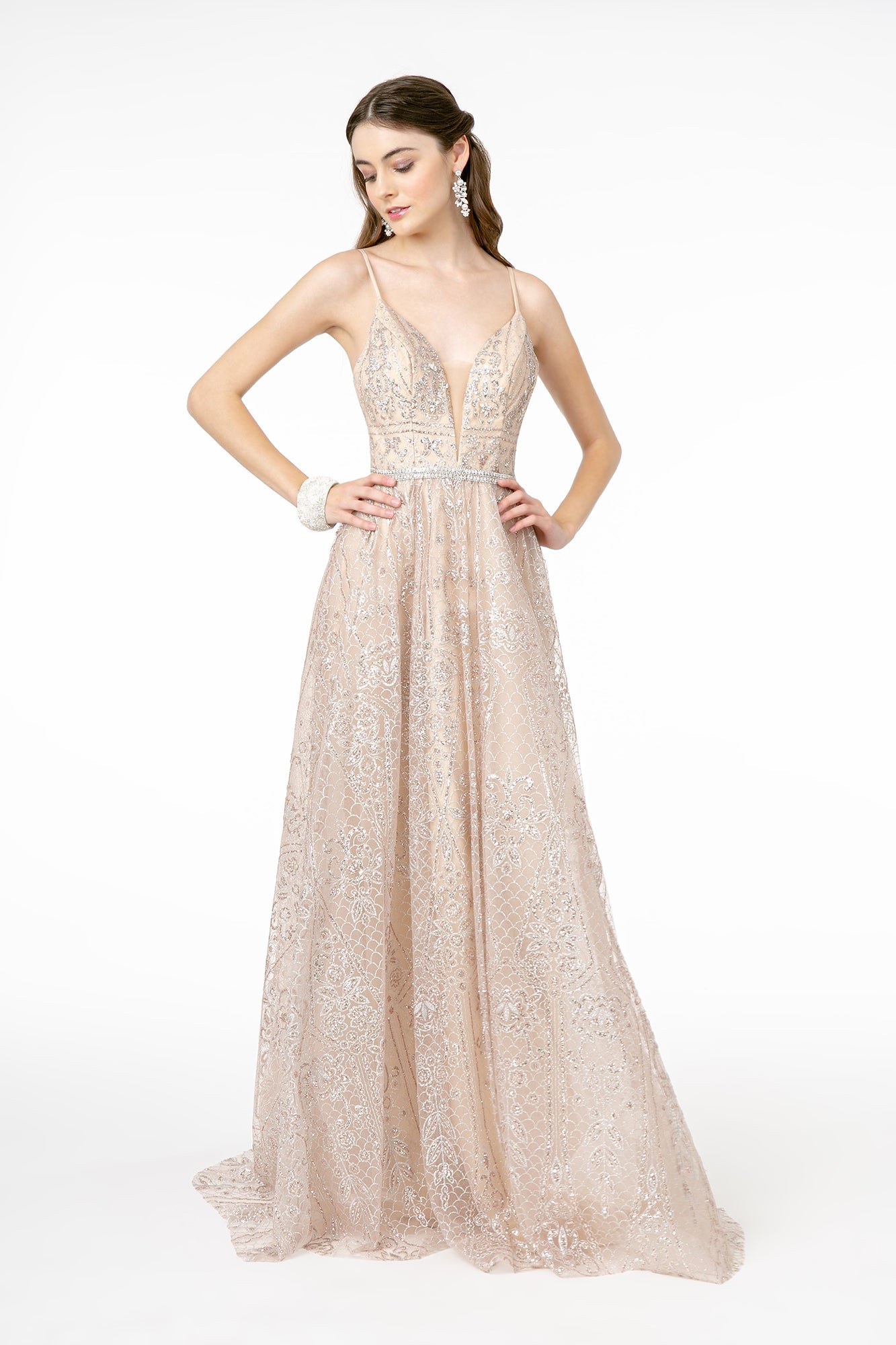 Special Occasion Sleeveless Dresses - LAS2915 - ROSE GOLD - LA Merchandise