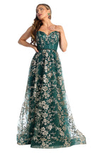 Strapless Boned Bodice Evening Gown - LA1920 - HUNTER GREEN - LA Merchandise