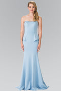 La Merchandise LAS2304 Strapless Mermaid Gown - BLUE - LA Merchandise