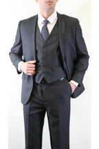 Ultra Slim Fit 3 Piece Men's Suit - LA154SA - BLACK - Mens Suits LA Suits