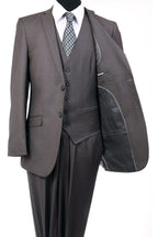 Ultra Slim Fit 3 Piece Men's Suit - LA154SA - MID GREY - Mens Suits LA Suits