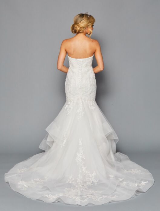 La Merchandise LADK445 Strapless Wholesale Lace Wedding Dress W/ Train - - LA Merchandise