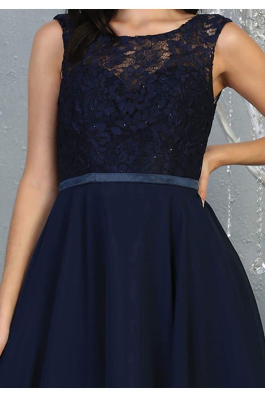 La Merchandise LA1814 Classy Short Lace & Chiffon Bridesmaids Dresses - - LA Merchandise