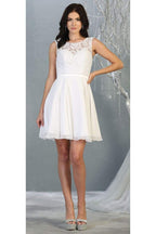 La Merchandise LA1814 Classy Short Lace & Chiffon Bridesmaids Dresses - - LA Merchandise