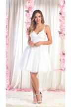Semi Formal Embroidered Cocktail Dress - LA1862 - IVORY - LA Merchandise