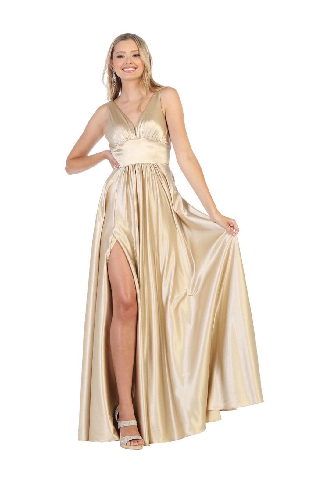 Formal Prom Dress LA1723 - CHAMPAGNE - Dress LA Merchandise