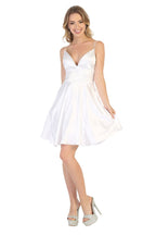La Merchandise LA1770 Simple Satin Short Bridesmaids Dresses - WHITE - LA Merchandise