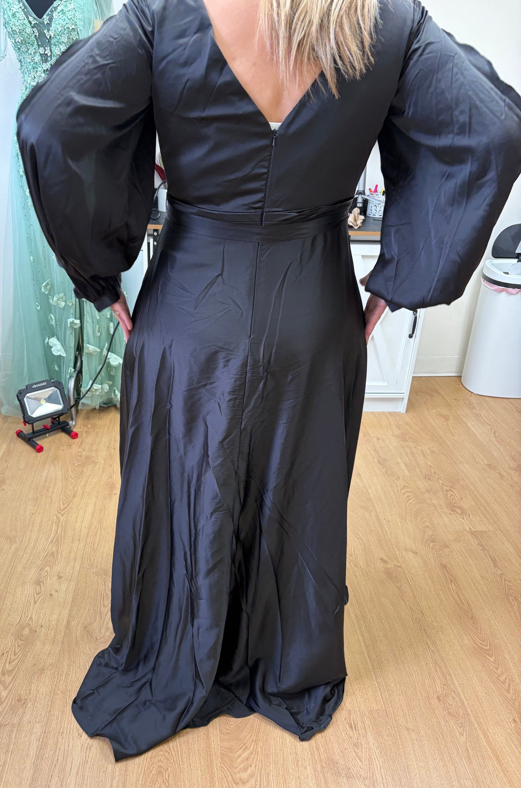 La Merchandise LA1857 Split Long Sleeve V-Neck Bridesmaid Dress - - LA Merchandise