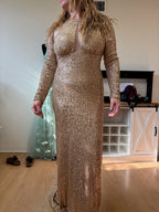 La Merchandise LA7795 Long Sleeve Sequin Formal Dress - - LA Merchandise