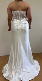Wholesale Elegant Satin Mermaid Wedding Dress Strapless Lace Corset Bridal Gown by LA2186 - - Prom Dress LA Merchandise