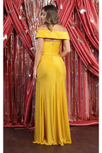 La Merchandise LA1825 Stretchy Off The Shoulder Long Prom Dress - - LA Merchandise