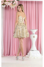 La Merchandise LA1965 Short Glitter Spaghetti Strap Hoco Dress - - LA Merchandise