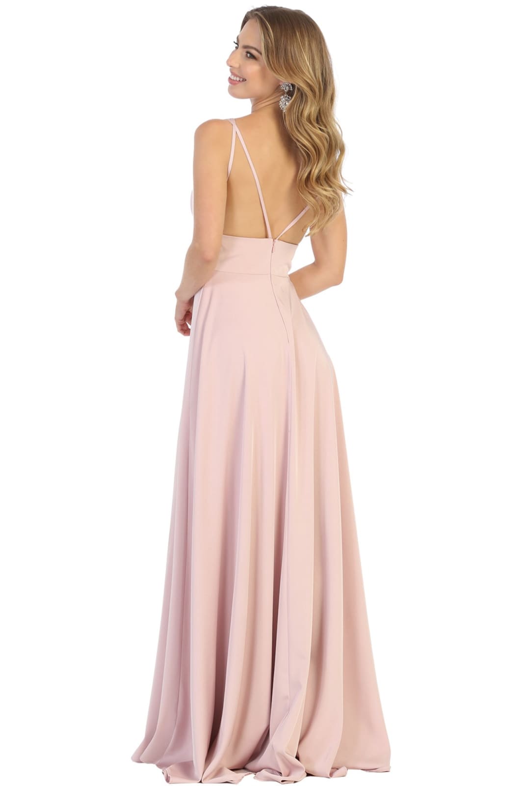 La Merchandise LA1704 Simple Sexy Double Strap Long Evening Gown - - LA Merchandise