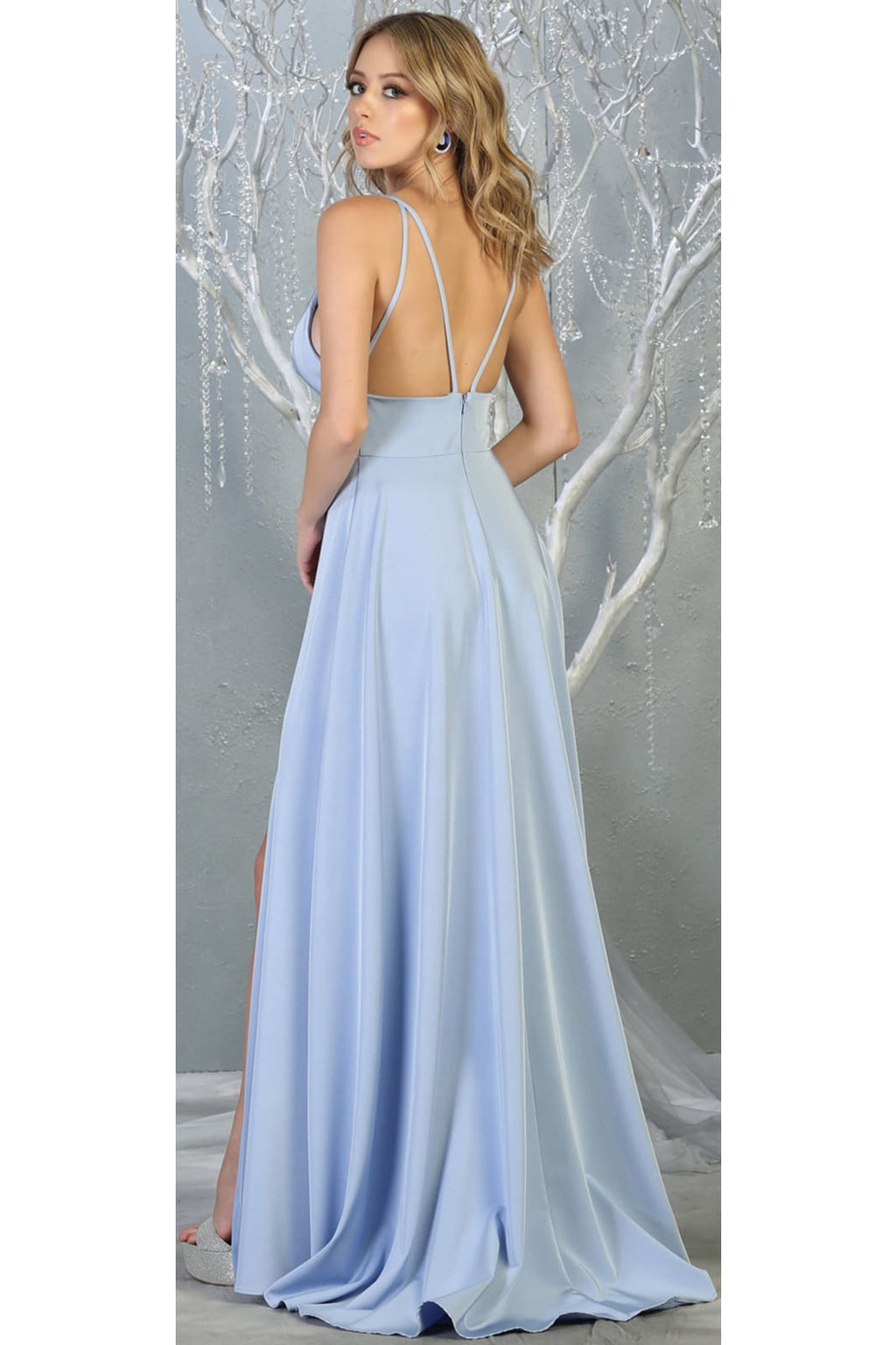 La Merchandise LA1704 Simple Sexy Double Strap Long Evening Gown - - LA Merchandise