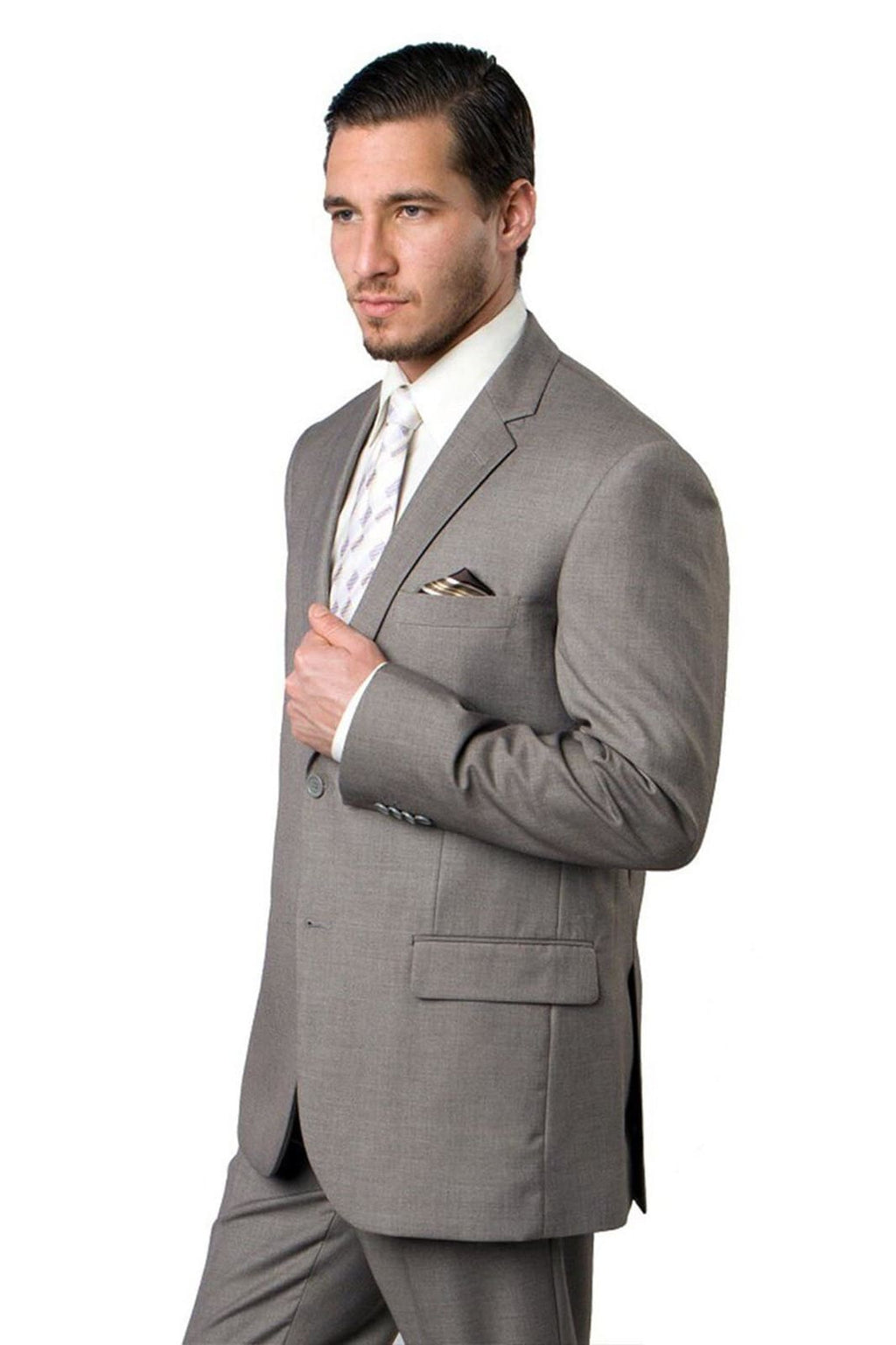 Solid Two Piece Men's Suit - LAM202SA - SAND - Mens Suits LA Suits