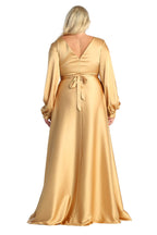 La Merchandise LA1857 Split Long Sleeve V-Neck Bridesmaid Dress - - LA Merchandise
