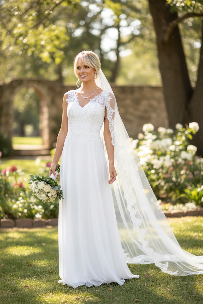 LA Merchandise LAV5233 Sleeveless V-Neck Beaded Bodice Bridal Gown - - Wedding Dresses LAV